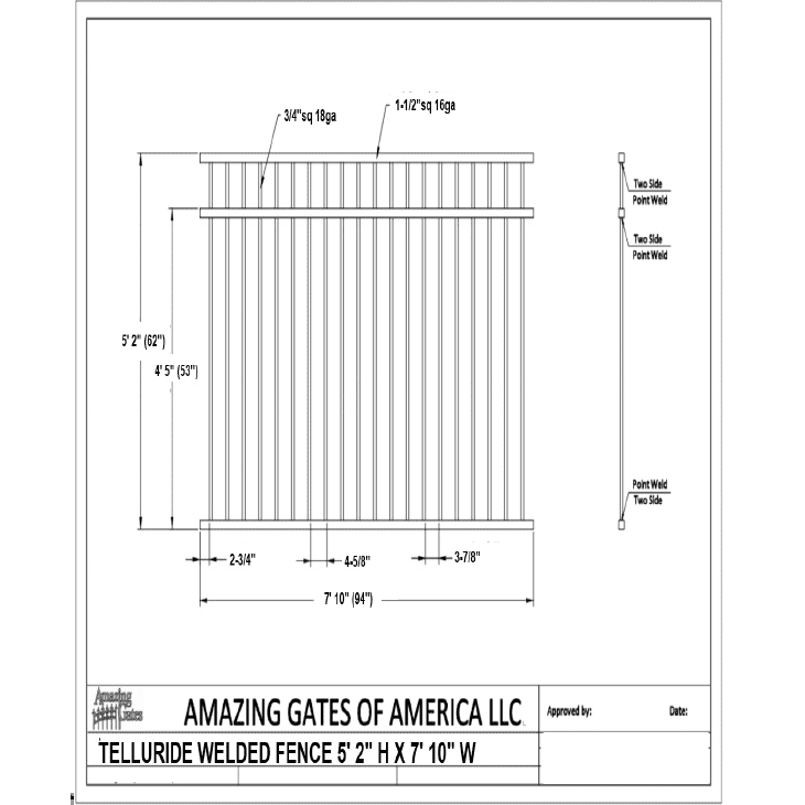 Amazing Gates Telluride Rackable Fence Panel DH-FN-TELL-RACK-4
