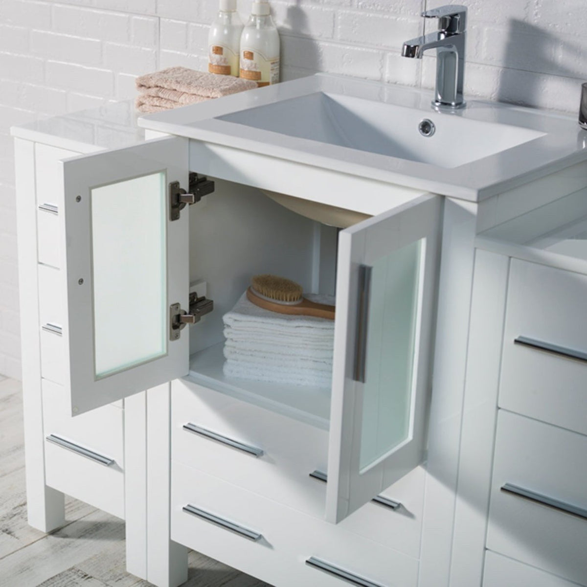 Blossom Sydney 84 Inch Bathroom Vanity with Side Cabinet - V8001 84S 01 - Backyard Provider