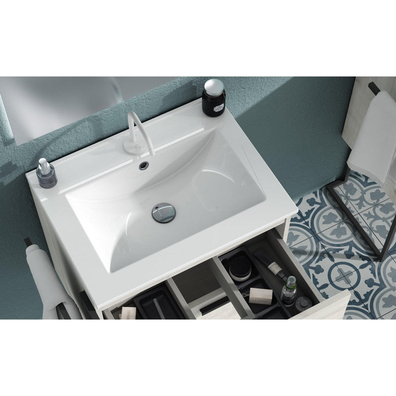 Lucena Bath 48" Décor Cristal Floating Vanity in White / Black / Grey - Backyard Provider