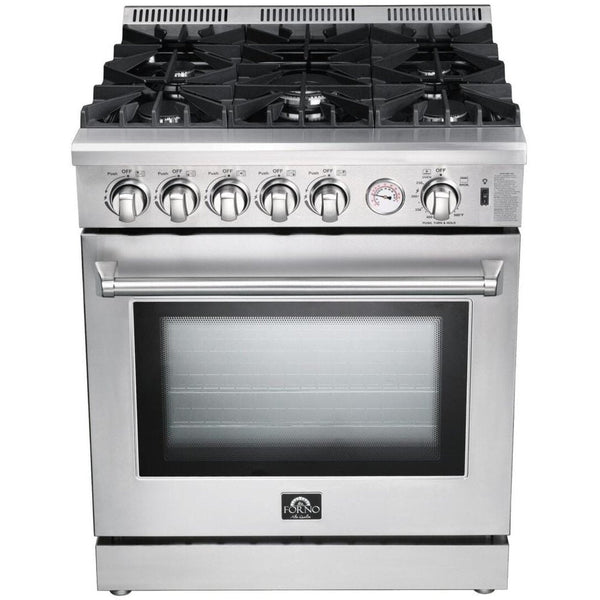 Forno 30″ Lseo Gas Burner / Gas Oven in Stainless Steel 5 Italian Burners, FFSGS6275-30