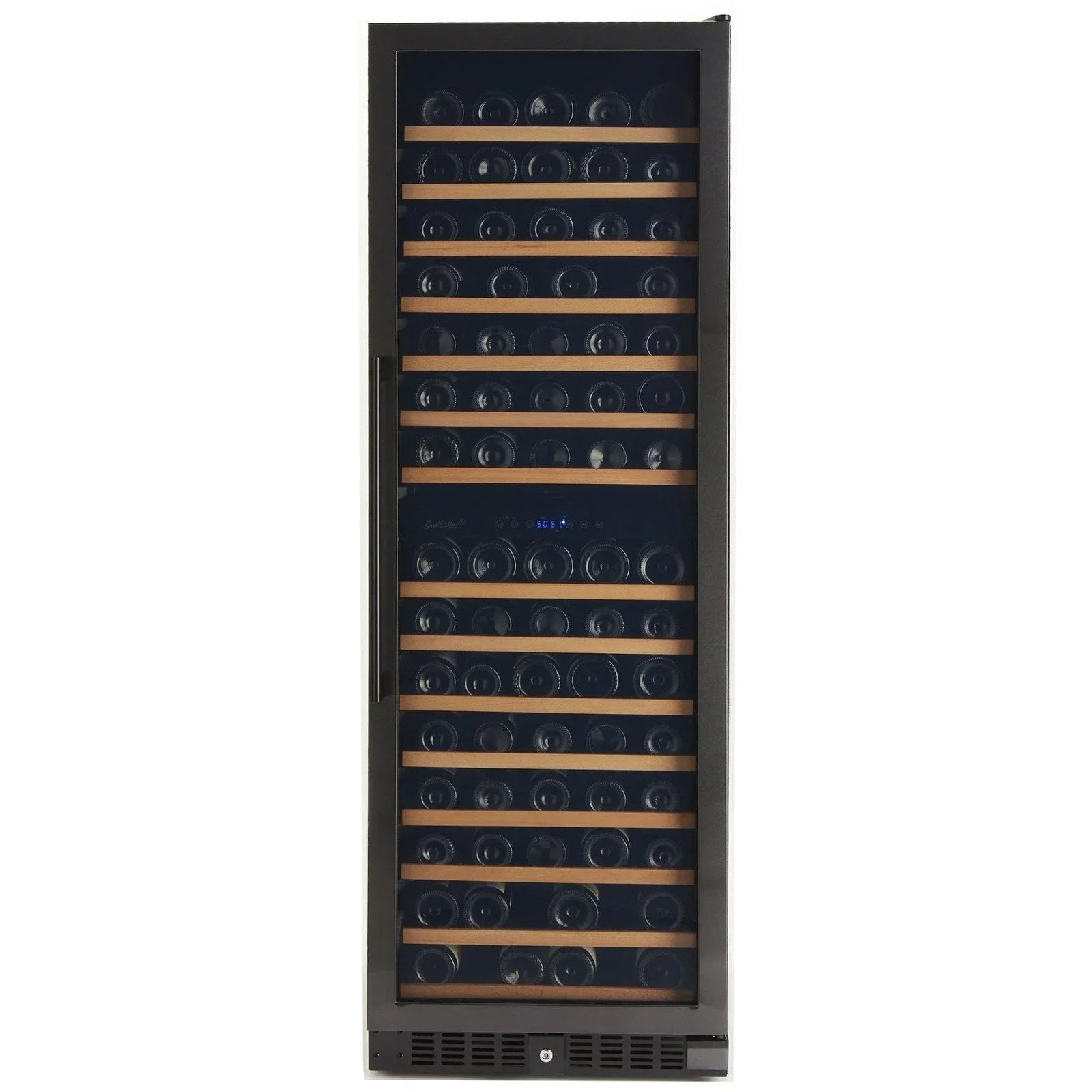 166 Bottle Black Stainless Wine Refrigerator, Dual Zone