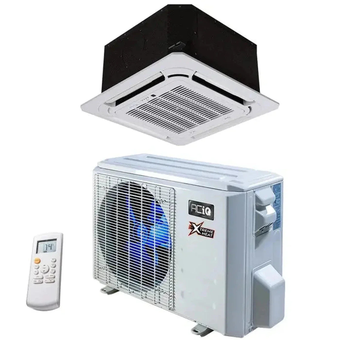 18,000 BTU 21 SEER ACiQ Platinum Single Zone Ceiling Cassette Mini Split System w/ Extreme Heat