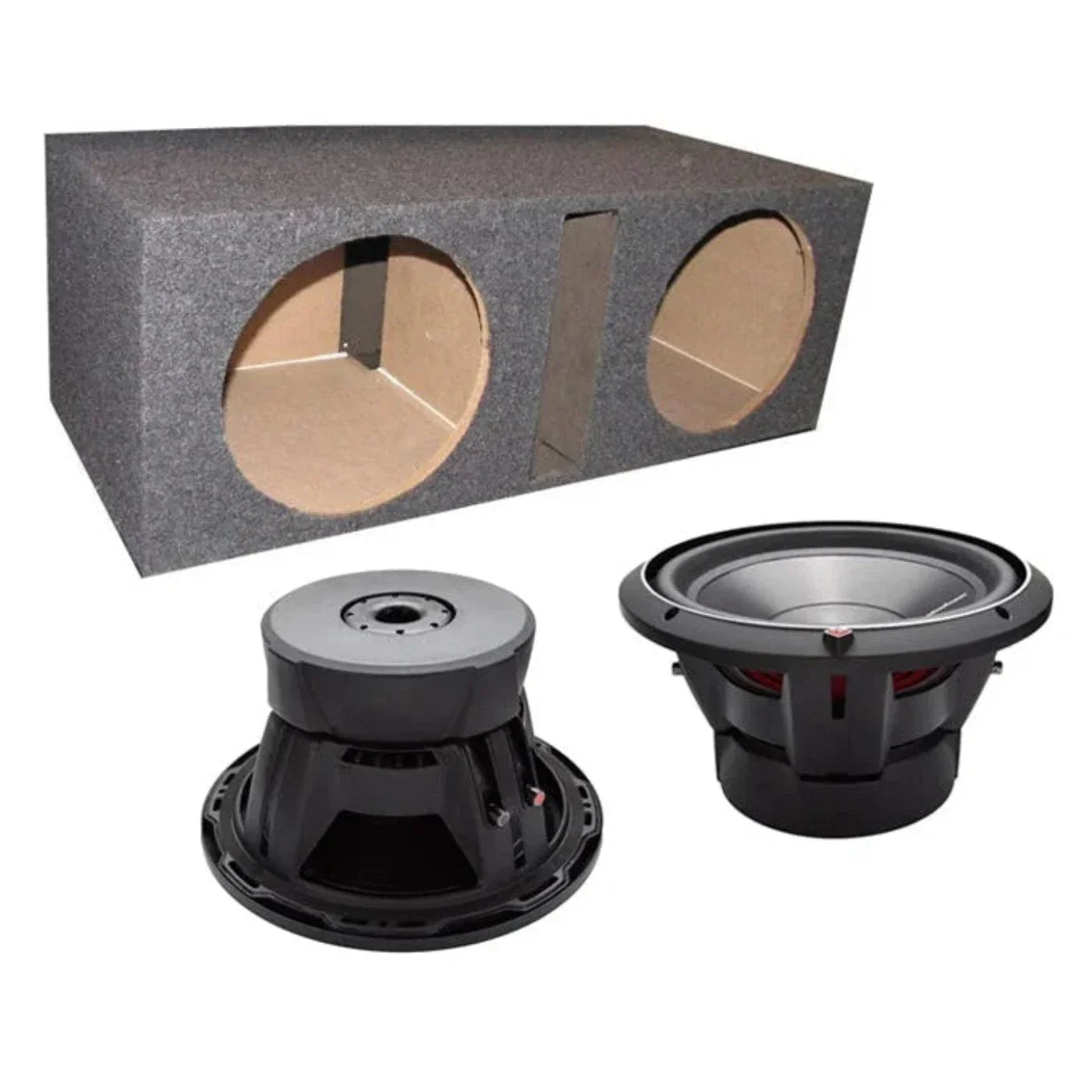 2) ROCKFORD FOSGATE P3D2-12 12" 2400 Watt 2-Ohm DVC Car Subwoofers + Sub Box - 29839