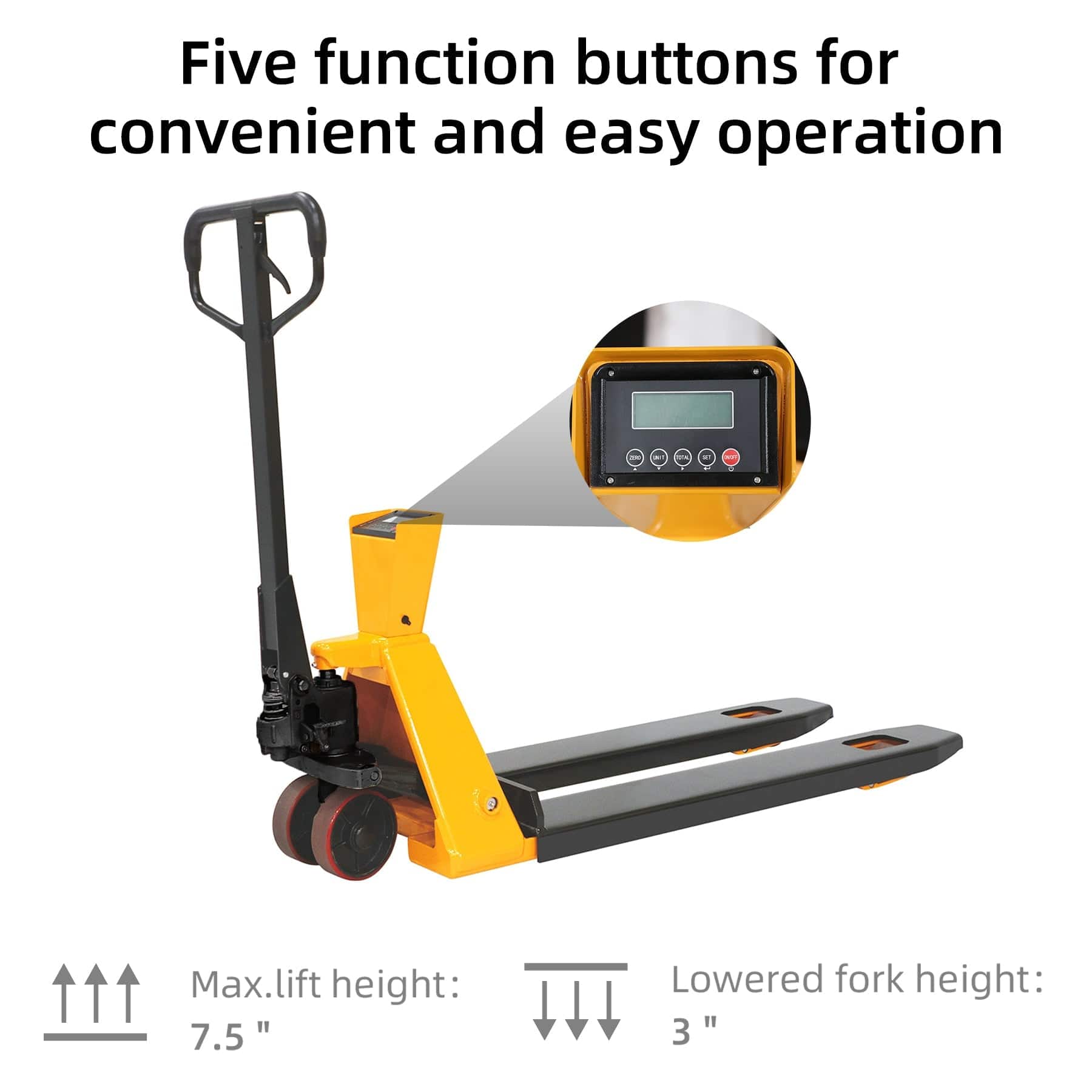 Apollolift Scale Pallet Jack 4400 lbs Cap. 45*27'' - A-1032