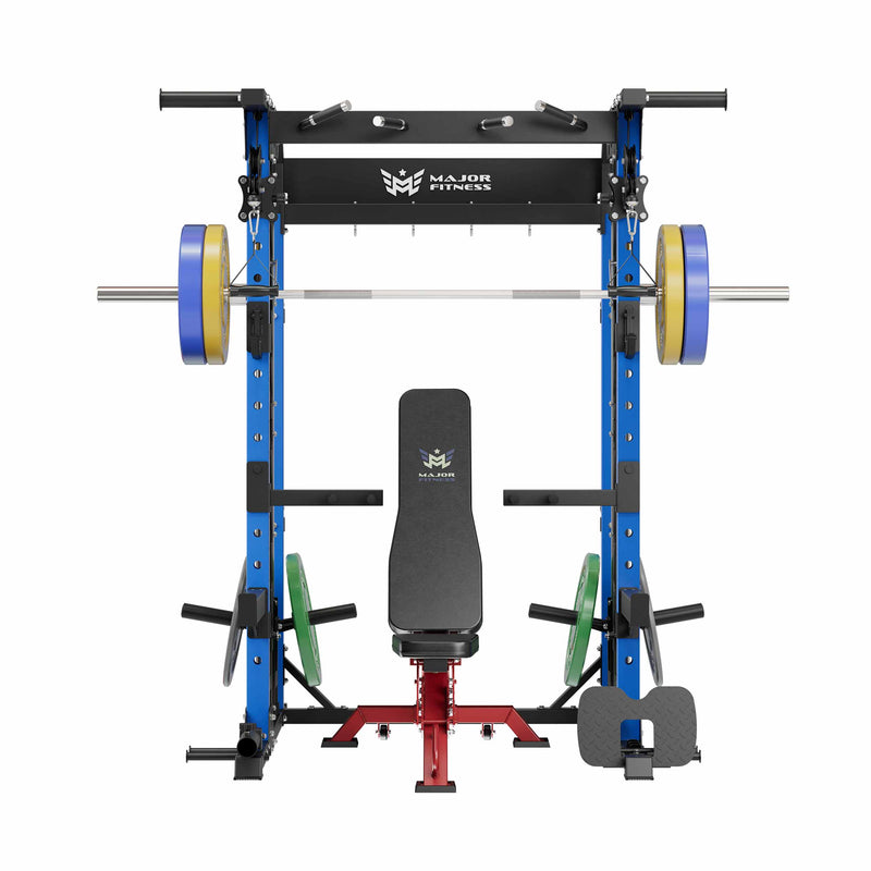 MAJOR FITNESS All-In-One Home Gym Smith Machine Package Spirit B52 - B52BL-PLT01BL-OWPNT230