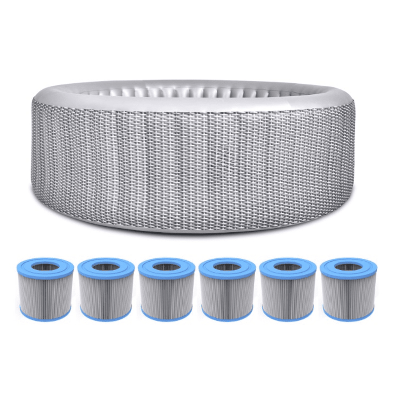 JLeisure Avenli 63" Inflatable Round Spa & High Flow Filter Cartridge 6 Pack - 267658