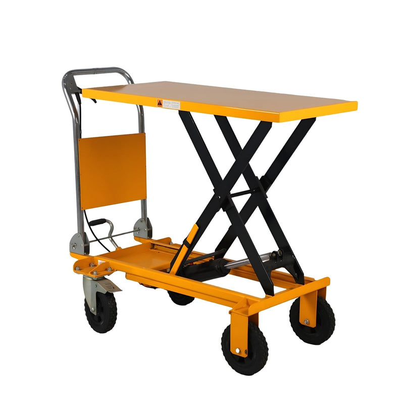 Apollolift Single Scissor Lift Table 440 lbs. 39.4 " lifting height with durable big rubber load wheel - A-2013