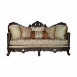Modway Furniture 39" Beige Floral Sofa with Toss Pillows - Luxurious Comfort, Durable Design & Stylish Dark Legs - 348217-HOMEROOTS