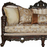 Modway Furniture 39" Beige Floral Sofa with Toss Pillows - Luxurious Comfort, Durable Design & Stylish Dark Legs - 348217-HOMEROOTS