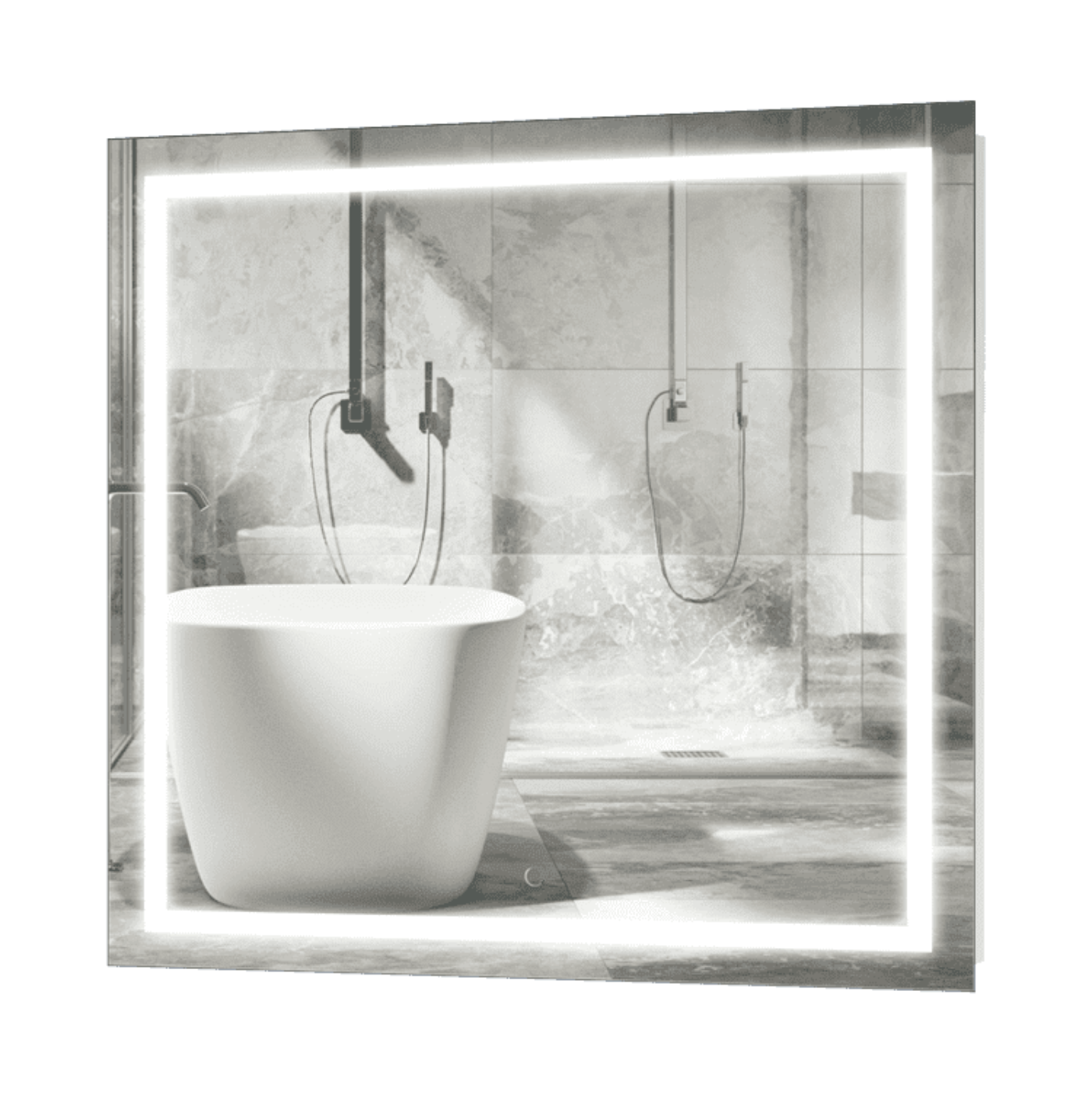 Krugg Icon 36" X 36" LED Bathroom Mirror w/ Dimmer & Defogger | Large Square Lighted Vanity Mirror ICON3636 - Backyard Provider