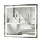 Krugg Icon 36" X 36" LED Bathroom Mirror w/ Dimmer & Defogger | Large Square Lighted Vanity Mirror ICON3636