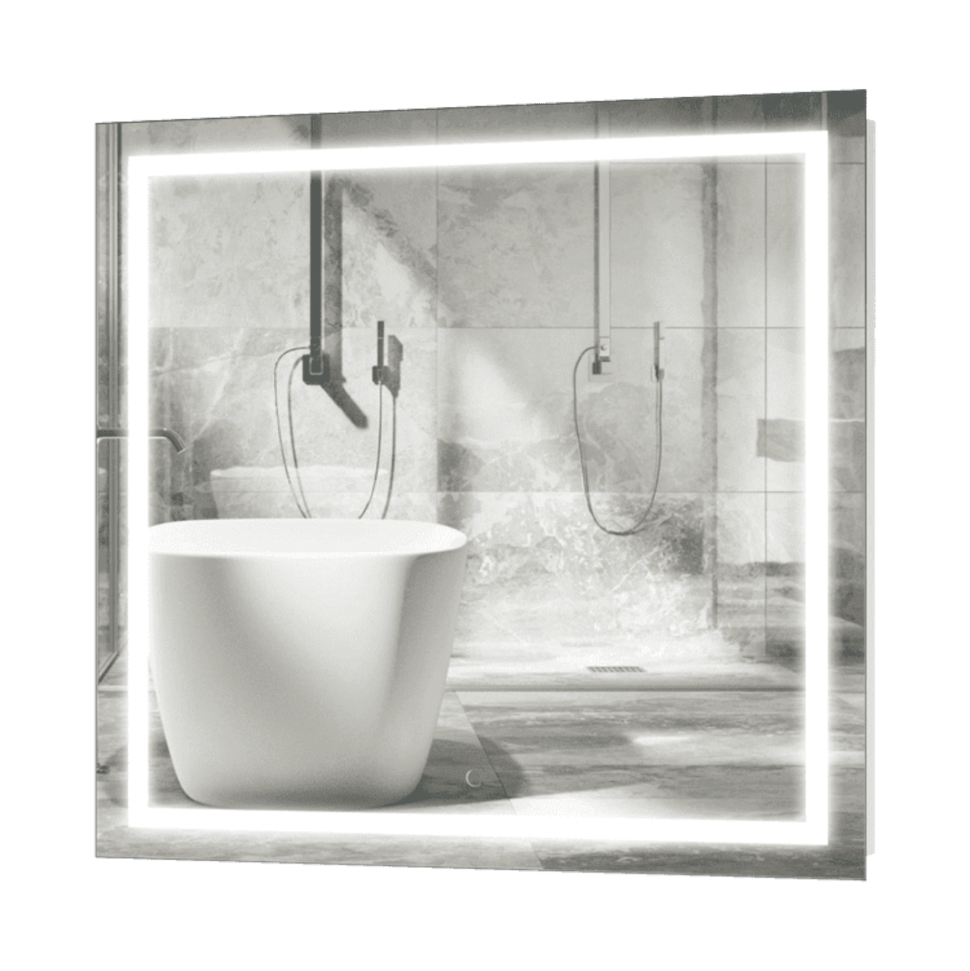 Krugg Icon 36" X 36" LED Bathroom Mirror w/ Dimmer & Defogger | Large Square Lighted Vanity Mirror ICON3636