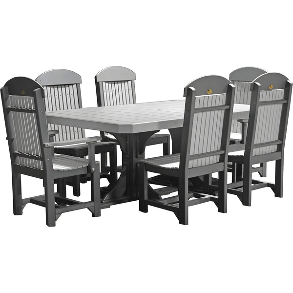 LuxCraft 4' x 6' Rectangle Table Set 2 - P46RT-BHCHB/CSC-BHCHB