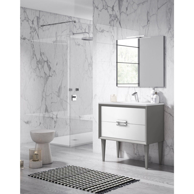 Lucena Bath 32" Décor Tirador  Freestanding Vanity in White, Black, Gray or White and Silver. - Backyard Provider