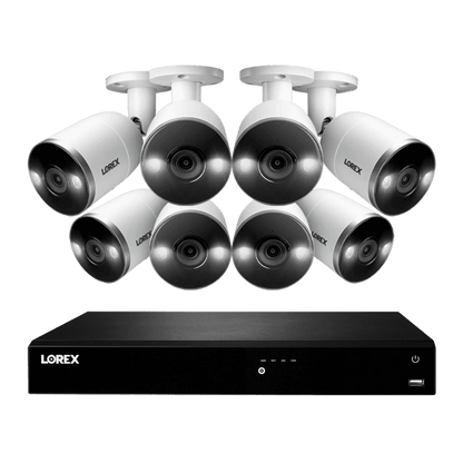 Lorex 16-Channel 4K Ultra HD Fusion NVR IP System with 8 Smart Deterrence Cameras Security Surveillance System New N4K3SD-168WB