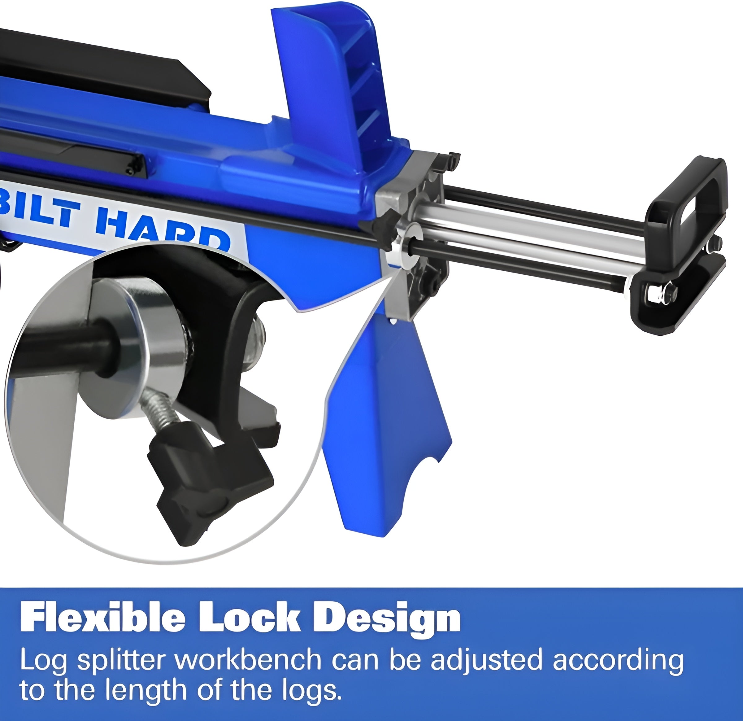 BILT HARD Log Splitter 6.5 Ton, Wood Splitter Electric Powered 15Amp, with Hydraulic Ram - TLA-0101