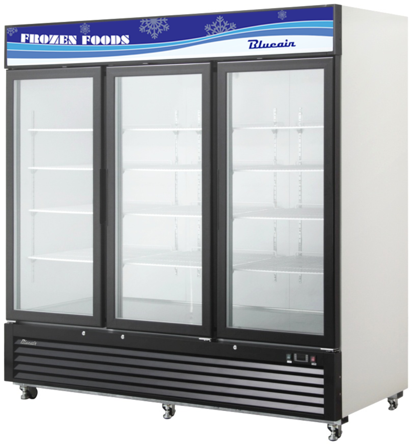 Blue Air BKGM72-HC | 82" Wide 3 Swing Door White Merchandiser Refrigerator - BKGM72-HC