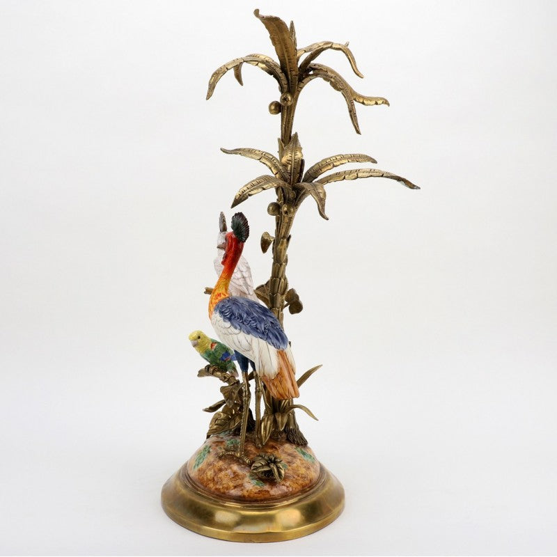 Lovecup Birds and Palm Tree Bronze Ormolu Figurine L384 - 31558286671970