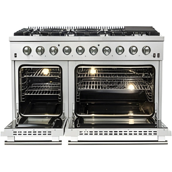 Forno 48 Inch Galiano Gas Range in Stainless Steel 8 Italian Burners, FFSGS6244-48