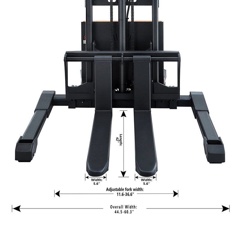 Apollolift Semi-Electric Straddle Stacker  3300Lbs Cap.118" Lifting - Backyard Provider