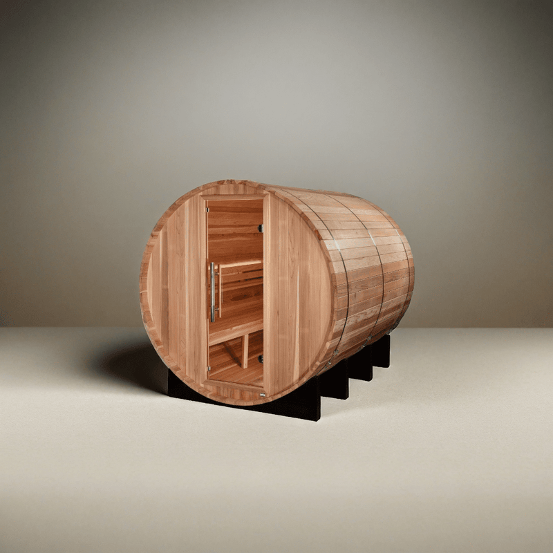 Golden Designs "Klosters" 6 Person Barrel Traditional Sauna - Pacific Cedar - GDI-B006-01