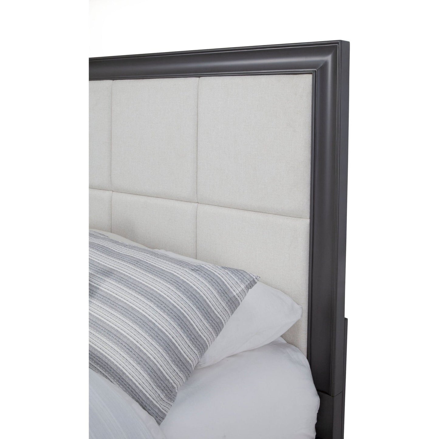 Alpine Lorraine Standard King Storage Footboard Platform Bed, Dark Grey - 8171-07EK