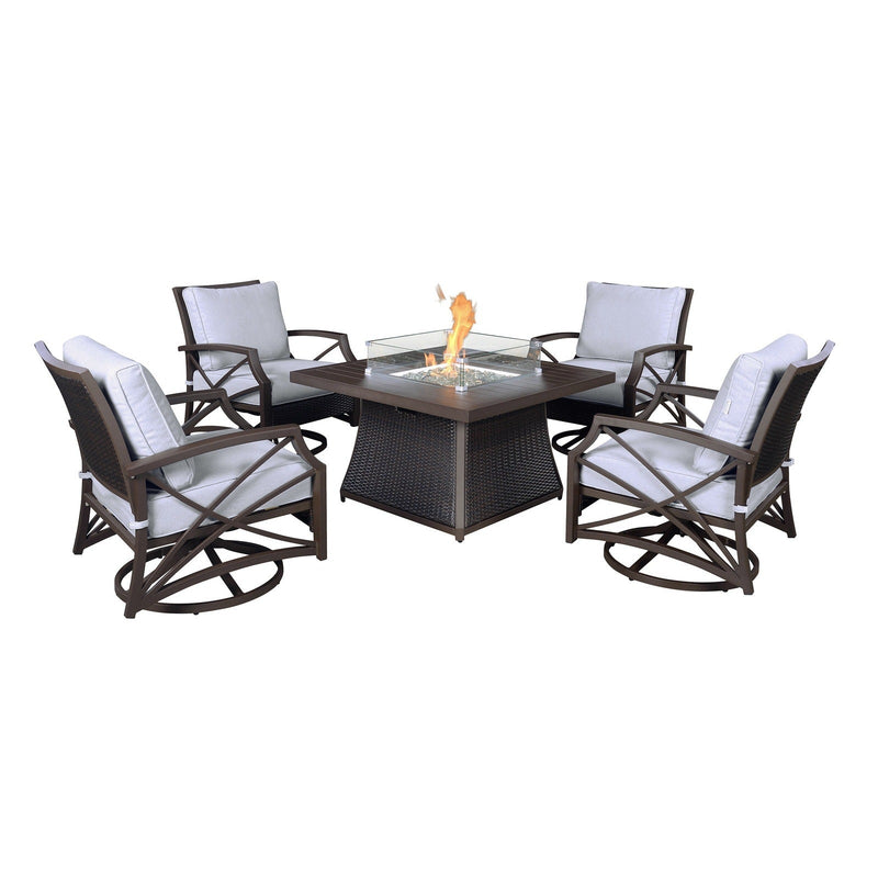 Uri 5-Piece Outdoor Fire Pit Table Set for Patio