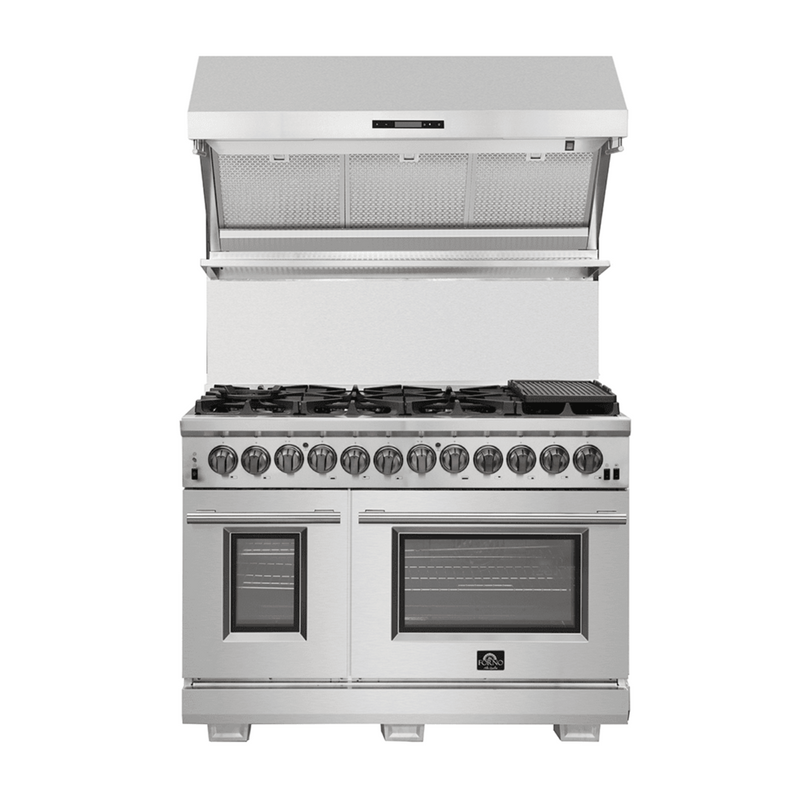 Forno 48″ Pro Series Capriasca Gas Burner / Electric Oven in Stainless Steel 8 Italian Burners, FFSGS6187-48