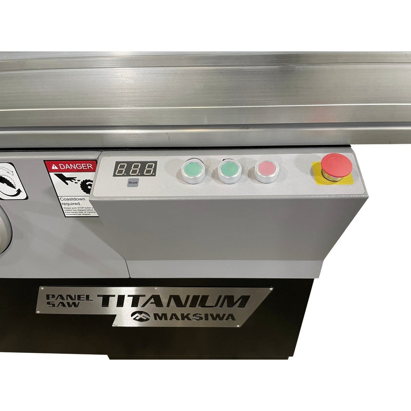 Maksiwa Sliding Panel Saw Titanium - BMT.3200.IR - 5HP 1 Phase Crosscut, Blade Covers 90° & 45°