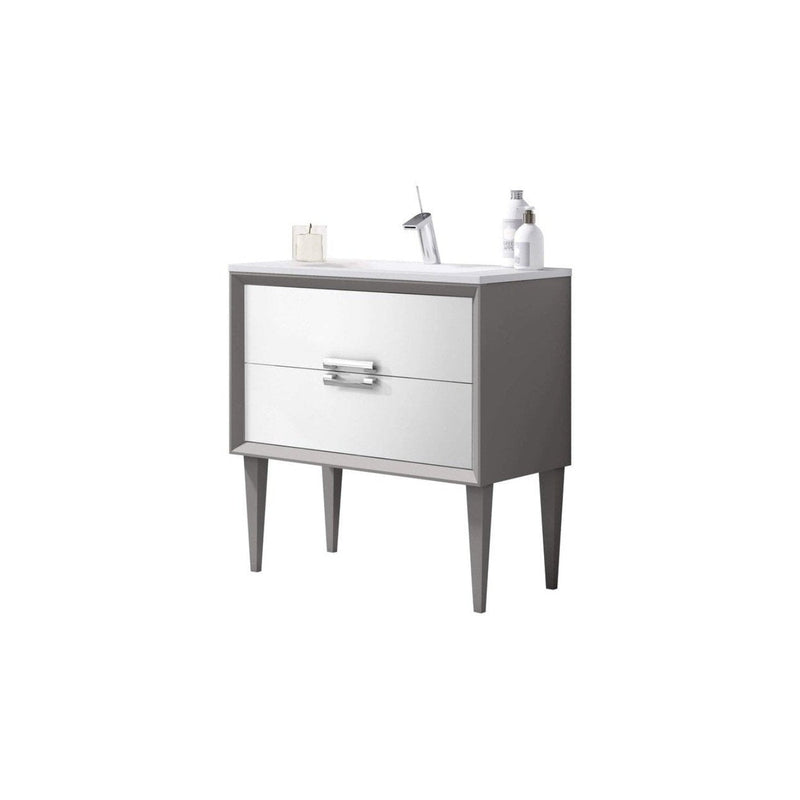 Lucena Bath 32" Décor Tirador  Freestanding Vanity in White, Black, Gray or White and Silver. - Backyard Provider