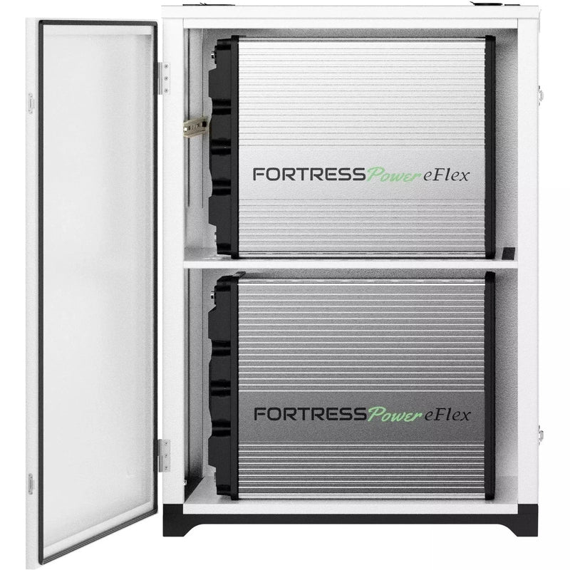 Fortress Power FlexTower Without Inverter - 3 eFlex Units, IP65 Outdoor Rated Inverter Enclosure with Built-in Active Cooling Fan; Durarack with 3 eFlex Units, Inverter Not Included.