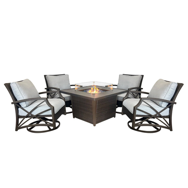 Ethan 5-Piece Outdoor Fire Pit Table Set for Patio