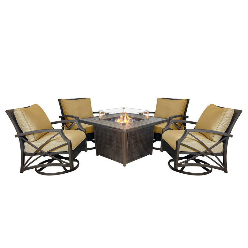 Ethan 5-Piece Outdoor Fire Pit Table Set for Patio