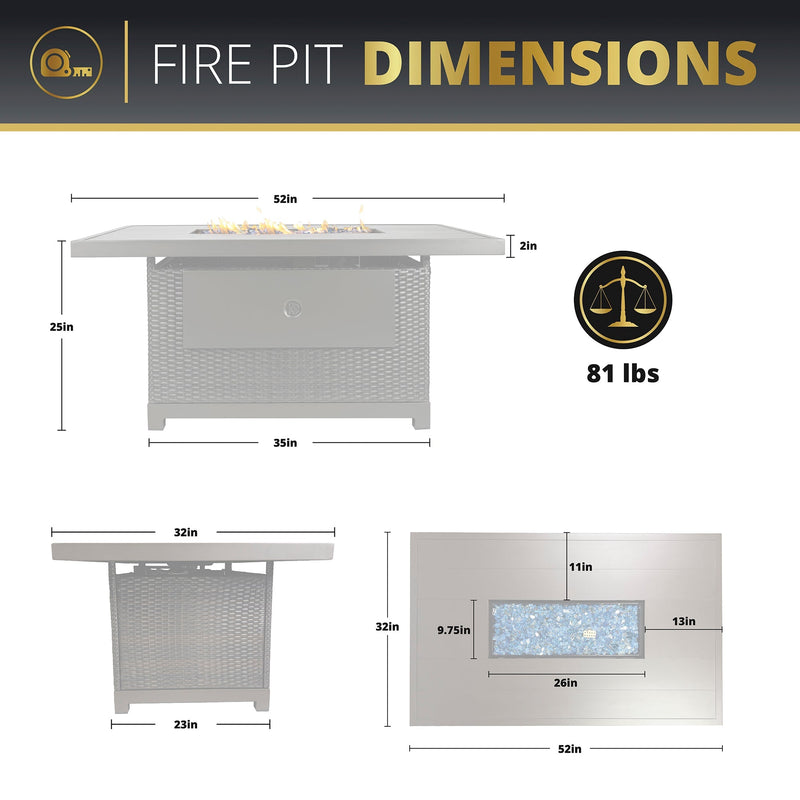 Novi 5-Piece Outdoor Fire Pit Table Set for Patio