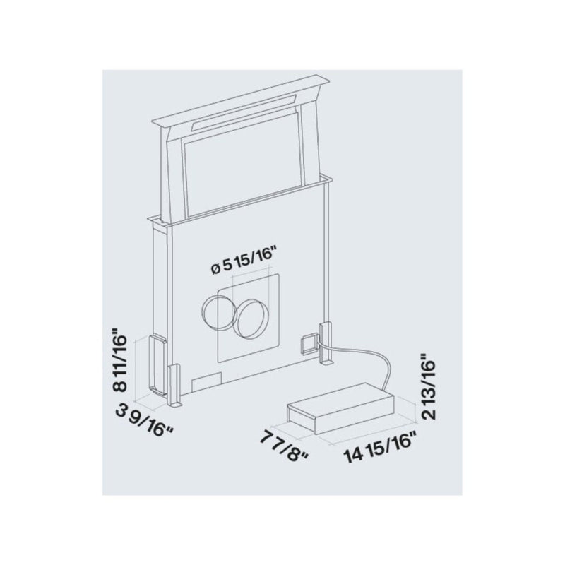 Falmec 36 In. 600 Cfm Down Draft Range Hood in Stainless Steel- Motor Required - Fddow36t6ss