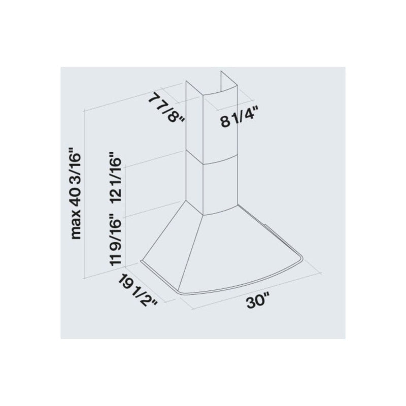 Falmec Afrodite 600 Cfm Wall Mount Range Hood in Stainless Steel - Fpafx30w6ss