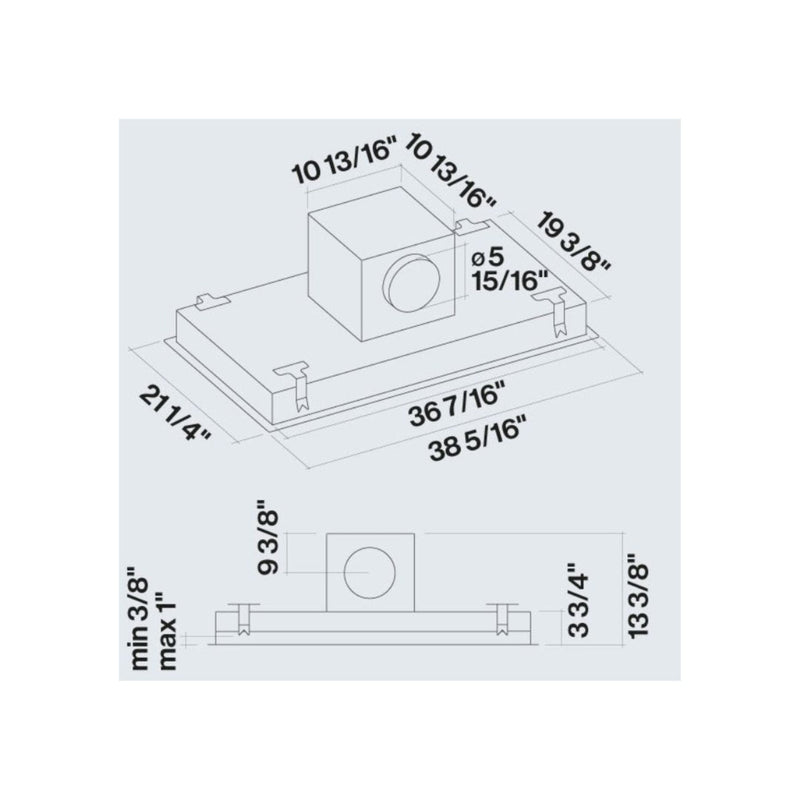 Falmec Nuvola 36 In. 600 Cfm Flush Ceiling Mount Range Hood - Motor Required - Fdnuv36c6ss-R1