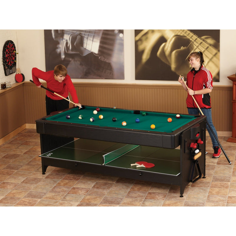 Fat Cat Original Pockey 7ft Black 3 in 1 Multi Game Table - 64-1046