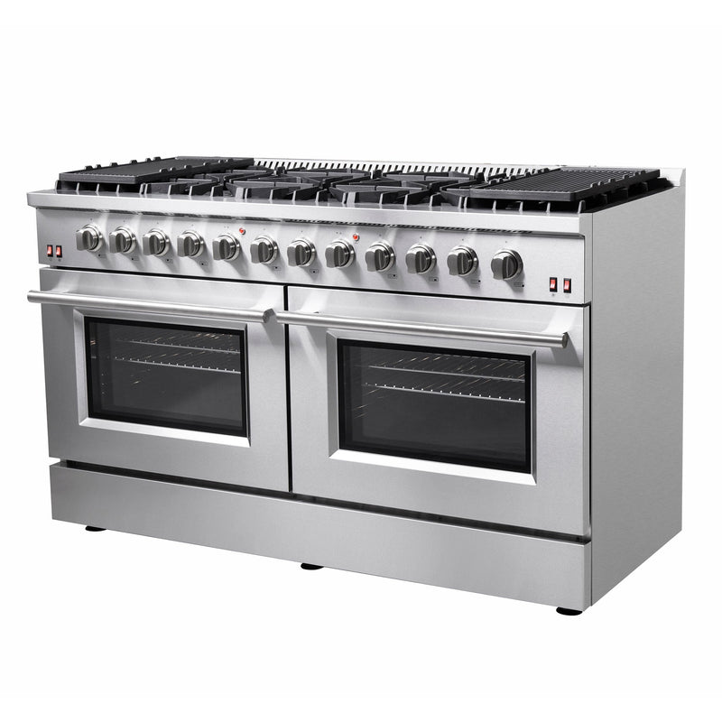 Forno Galiano 60 In. 8.64 cu. ft. Professional Freestanding Gas Range in Stainless Steel, FFSGS6244-60