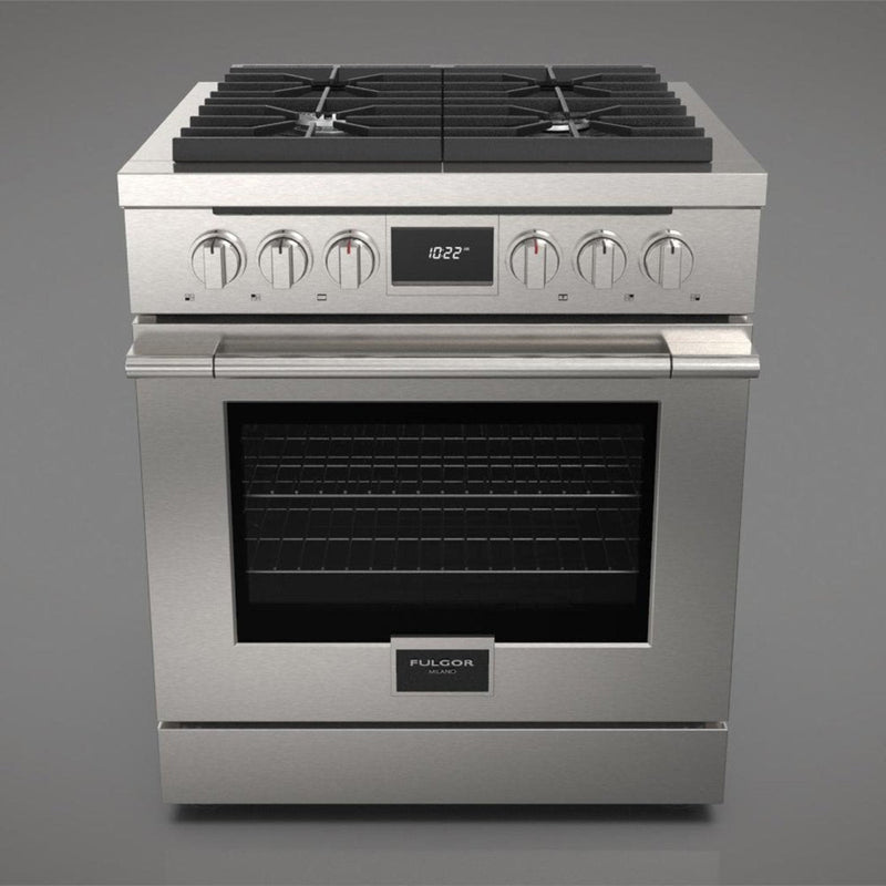 Fulgor Milano 30 in. 400 Series Accento Dual Fuel Range in Stainless Steel - F4PDF304S1