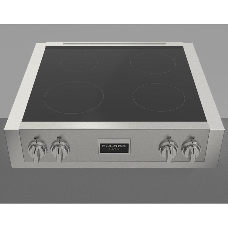 Fulgor Milano 30 in. 600 Professional Series Induction Rangetop in Stainless Steel with Glass Ceramic Top - F6IRT304S1