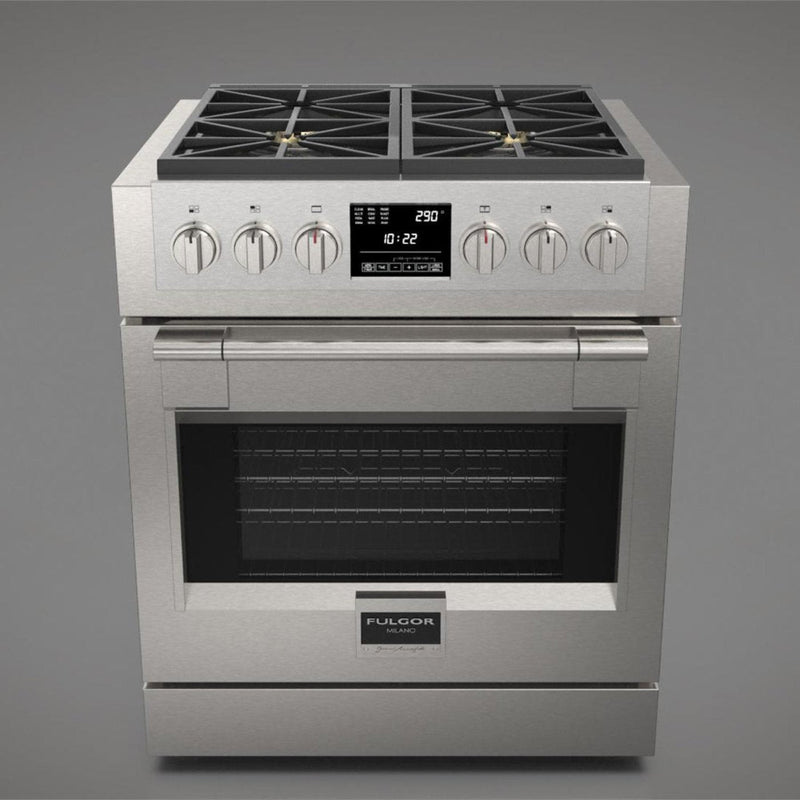 Fulgor Milano 30 in. 600 Series Dual Fuel Range with 4 Burners in Stainless Steel - F6PDF304S1