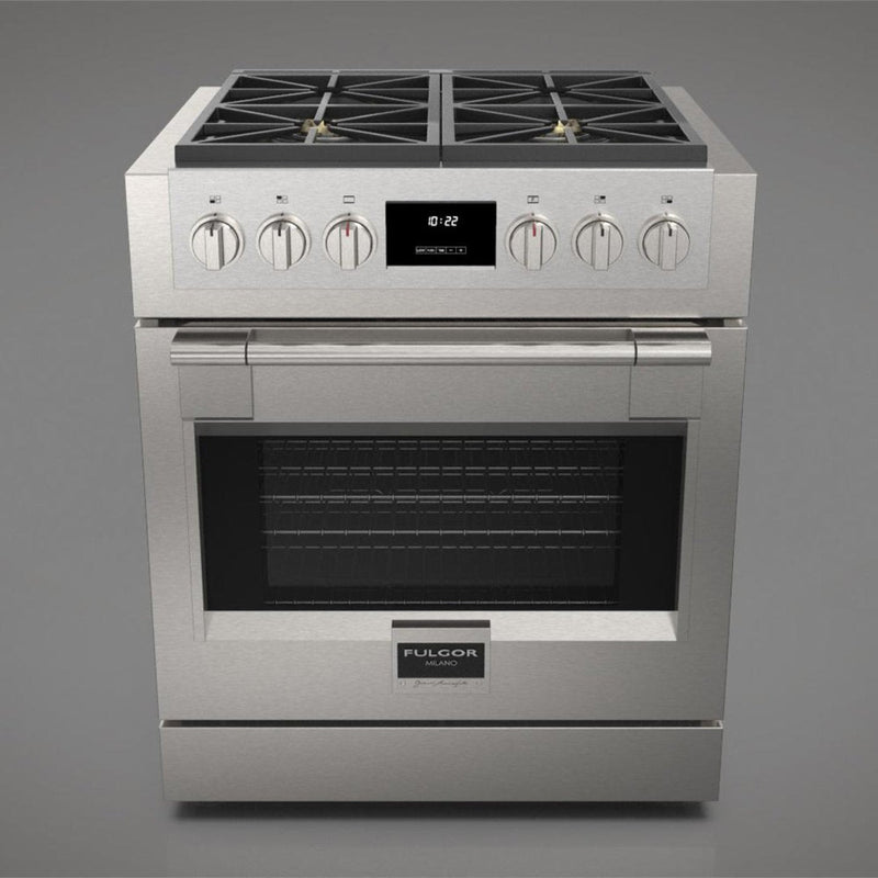 Fulgor Milano 30 in. 600 Series Pro All Gas Range with 4 Burners in Stainless Steel - F6PGR304S2