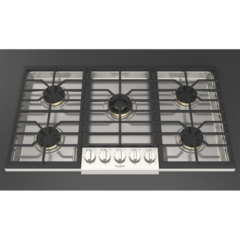 Fulgor Milano 36 in. 600 Series Gas Cooktop with 5 Burners in Stainless Steel - F6PGK365S1