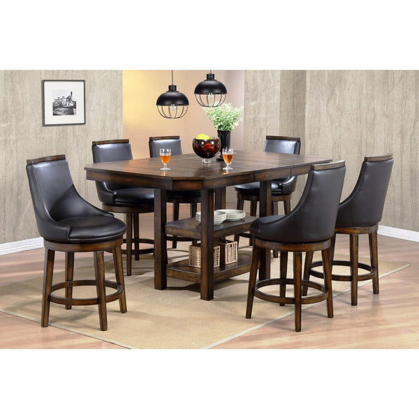 Harvest 7-Pieces Counter Height Dining Table Set With Selves