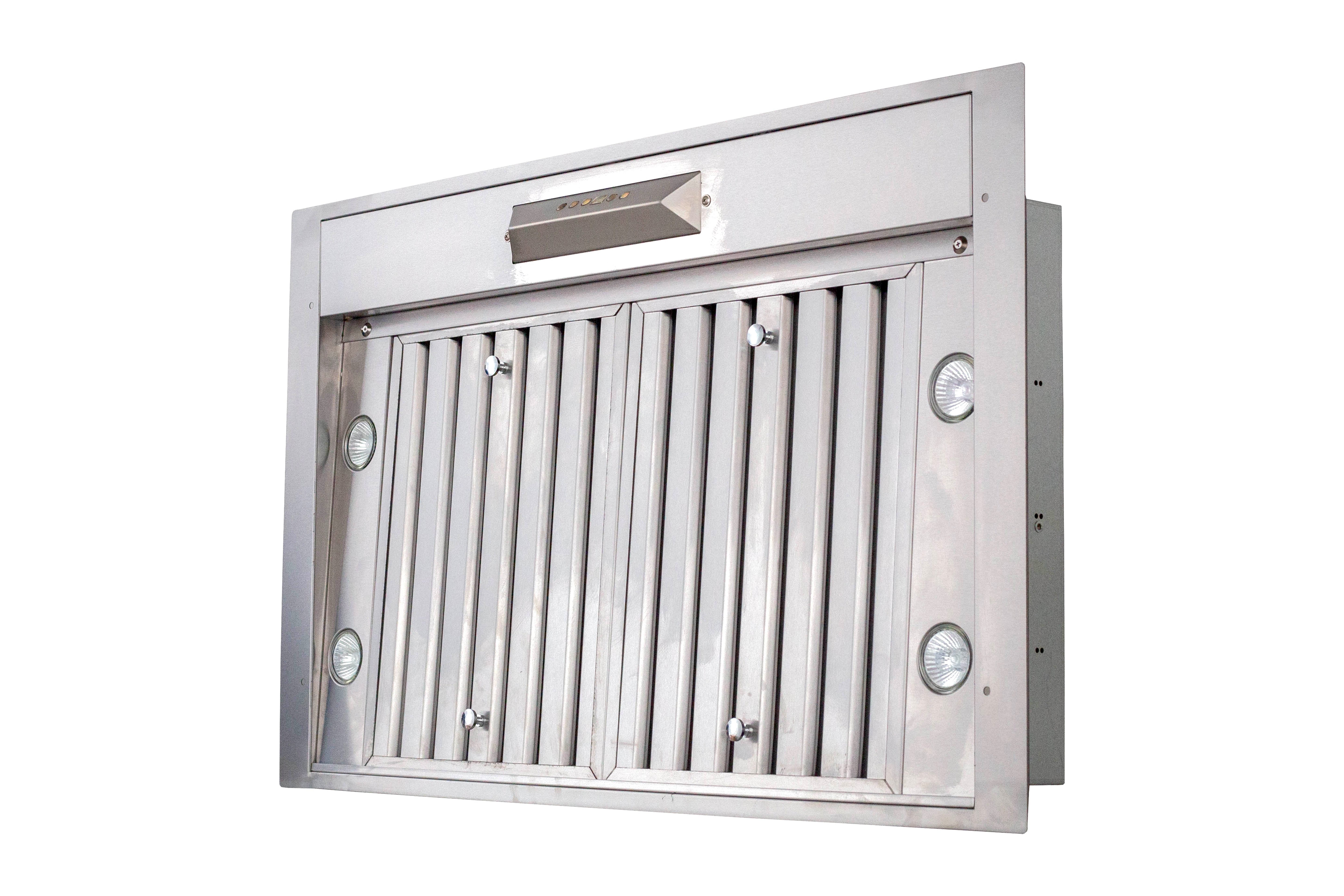 ProLine Range Hood Insert/Liner, 15, 18 or 21 inch Deep Options, Ducted, 600/1200 CFM, Stainless Steel Proline - PLJL Hurricane