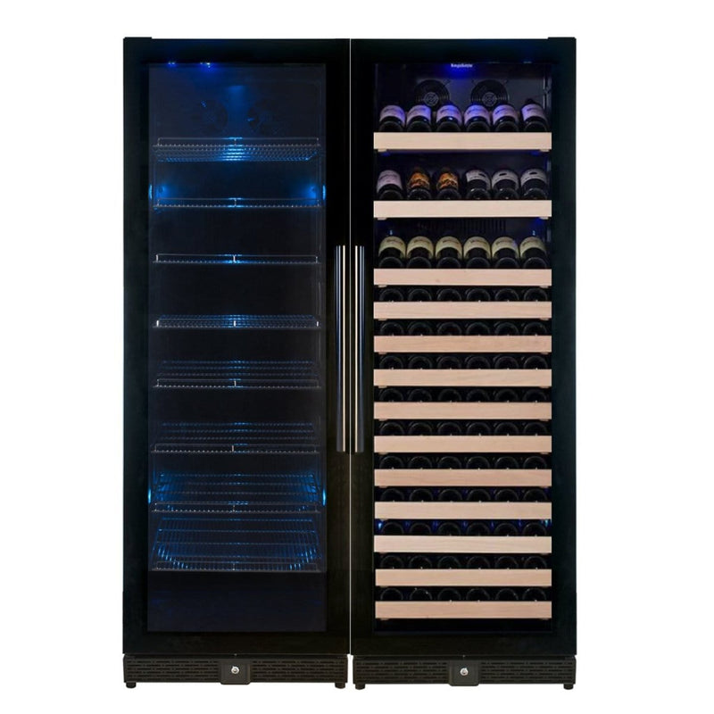 Kings Bottle 72" Large Wine And Beverage Cooler Drinks Combo With Clear Door - KBU170BW2