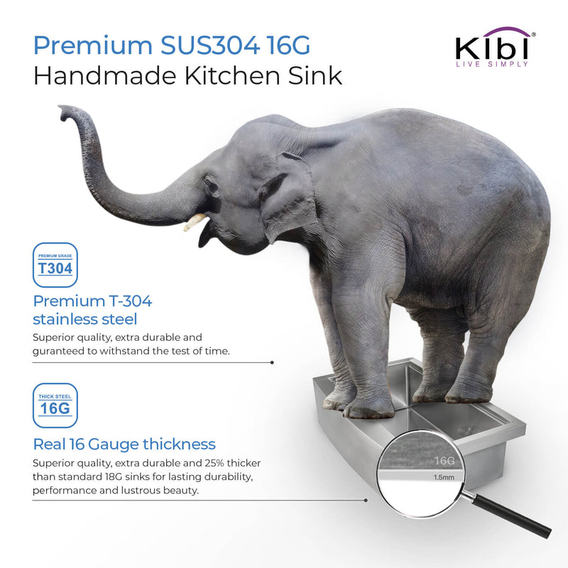 Kibi 36" x 22" x 10" Handcrafted Double Bowl Farmhouse Apron Kitchen Sink With Satin Finish - K1-DF36