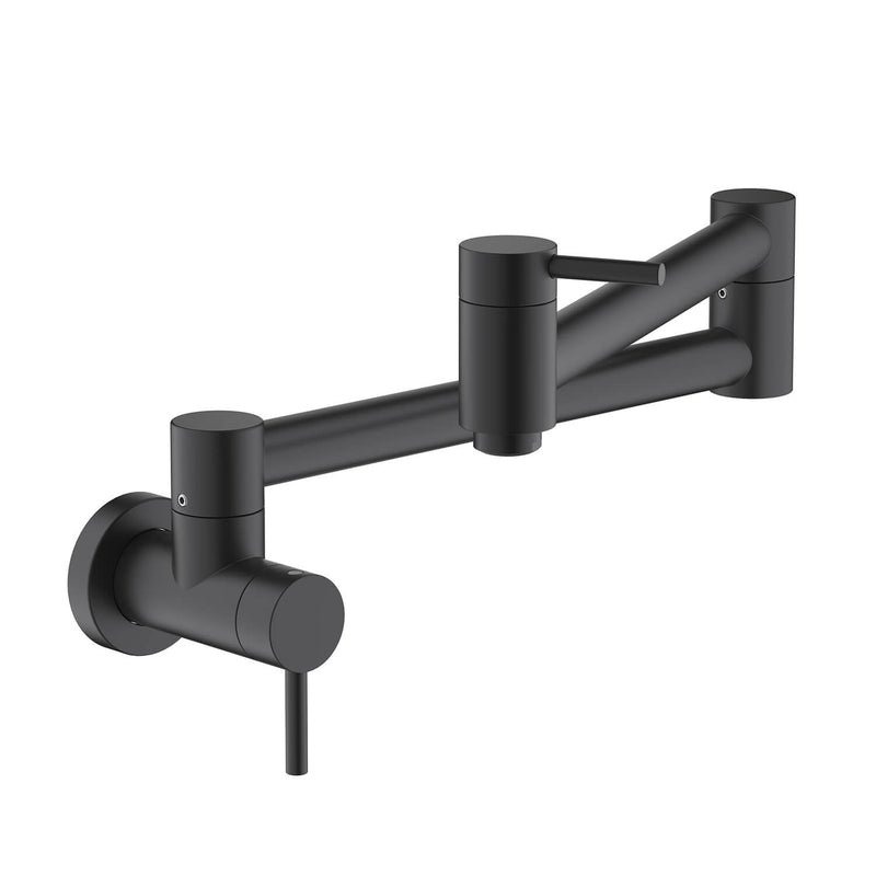 Kibi Circular Kitchen Pot Filler In Matte Black Finish - KPF601MB