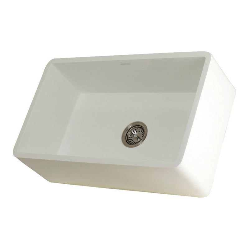 Kingston Brass Solid Surface Matte Stone Apron Front Farmhouse Single Bowl Kitc - GKFA301810BChen Sink